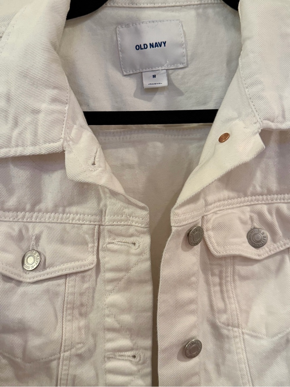 Old Navy White Denim Jacket - Women's Medium, Classic Fit - Picture 2 of 4